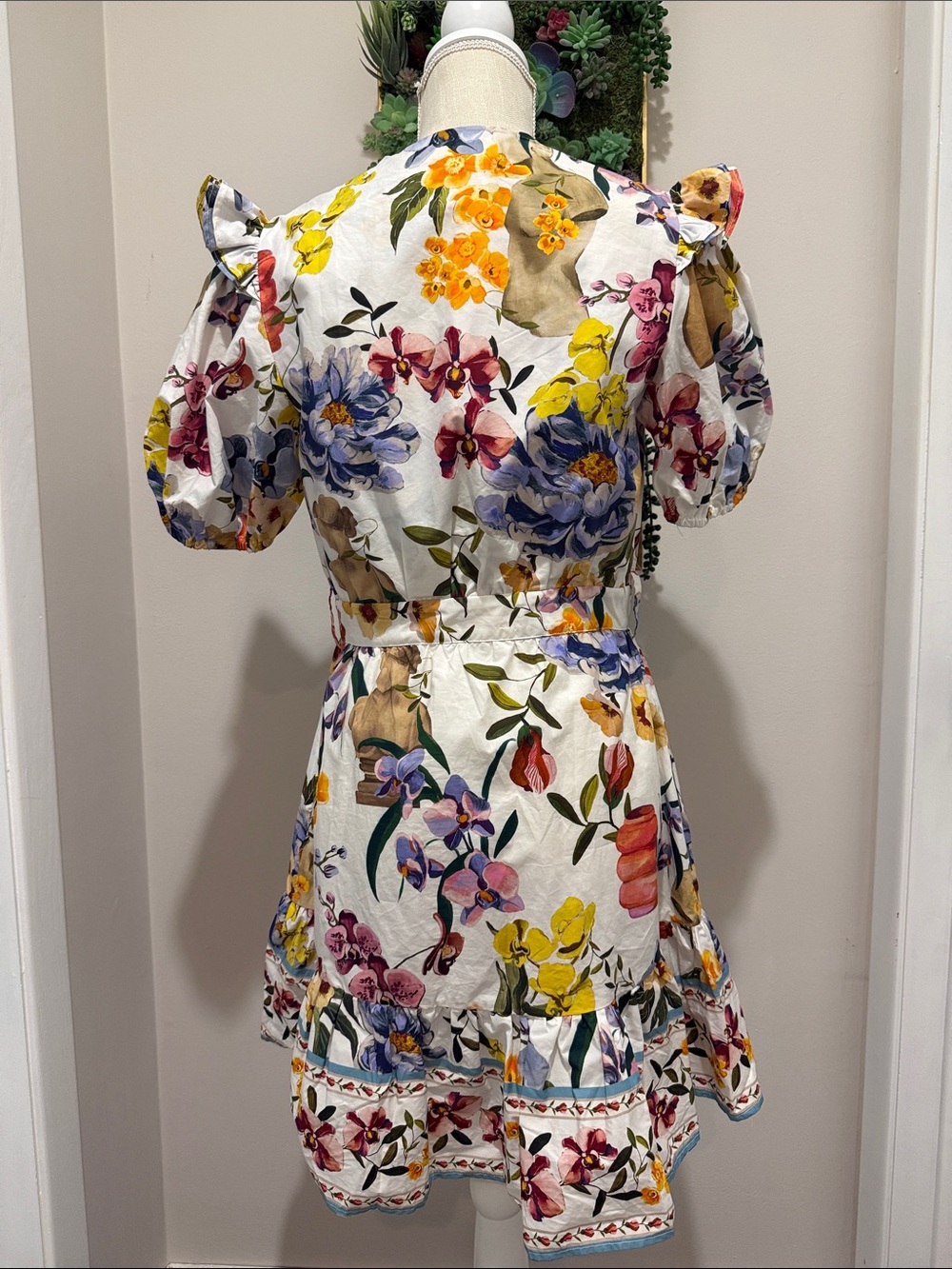 NWT Farm Rio Greek Garden Off-White Mini Dress - Picture 5 of 7